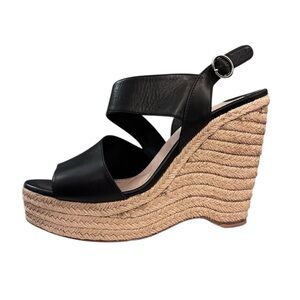 PRADA Braided Espadrilles Slingback Wedge Size 9
